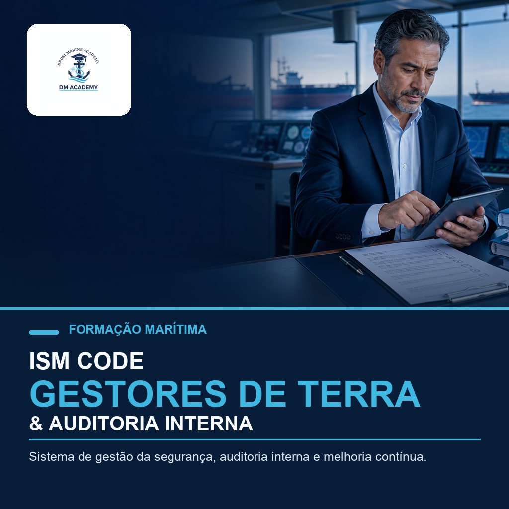 Capa oficial do curso ISM Code para Gestores de Terra e Auditoria Interna